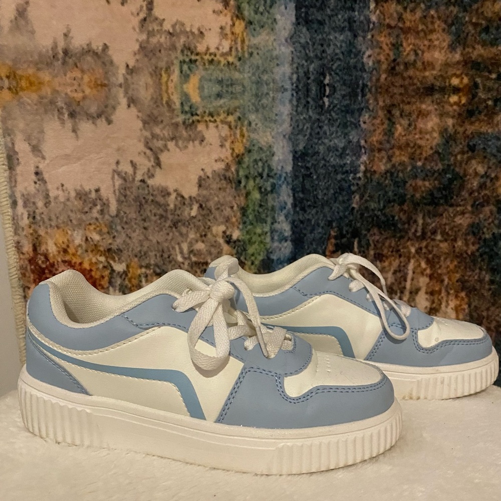 Stylish Blue and White Sneakers